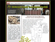 Tablet Screenshot of dickinsoncountygenealogicalsociety.org